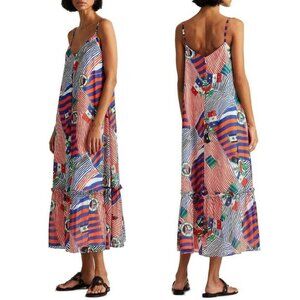 NWT Ralph Lauren Nautical Print Sleeveless Georgette Midi Dress in Women's 16